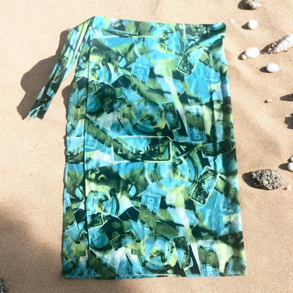 Auth RARE DIOR Pareo John Galliano RARE Sarong Wrap swim cover up vintage New